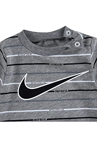Nike Baby Boy Just Do It Romper 2 Piece Set (Carbon Heather(56H942-Geh)/Red, 0-3 Months, 0_Month) #TOP4