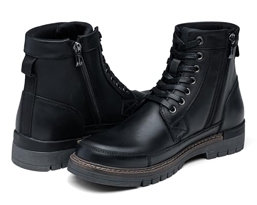 Jousen Men's Boots Chukka Motorcycle Boots Premium Leather Casual Combat Ankle Dress Boot for Men2