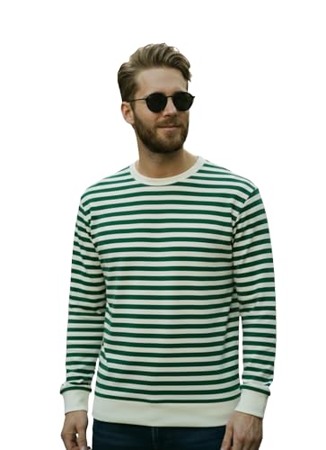 Image of Mack Jonney Men's Black Cotton Full Sleeve T-Shirt | Soft Breathable Casual Wear | Stylish Striped Round Neck Tshirt-JMAK-107