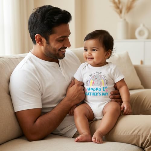 Image of Lillypupp Happy First Father'S Day Newborn Baby Clothes For Boy Girl. Baby Romper For Fathers Day Gift For New Daddy Father Dad Husband.