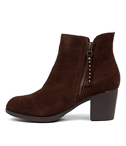 Skechers Women's Taxi-Short Gore and Zipper Bootie Ankle Boot, Chocolate, 5 M US