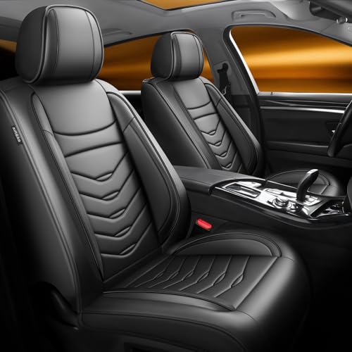 DZATTU Fit Civic Car Seat Covers Compatible with Honda Civic 2022 2023 2024 2025 2026 LX EX EXL Sport Touring-All-Weather Seat Cushion Protector(Full Set Black)