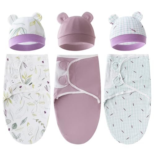 Image of Zanjkr Boy Mom Blanket Newborn Infant Baby Boy Sack Swaddle Sleeping Bag Swaddle Wrap and Hat Baby Girl (Purple, One Size)