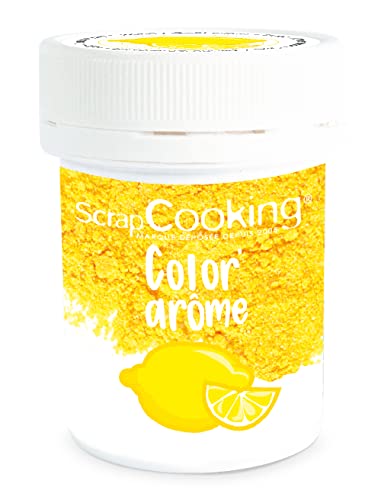 ScrapCooking - Color’ Arôme Jaune Citron 10 g - Colorant Alimentaire en Poudre Saveur Citron - Ingrédient Pâtisserie pour Gâteaux, Macarons, Entremets, Yaourts, Pâtisserie - Fabriqué en France - 4057