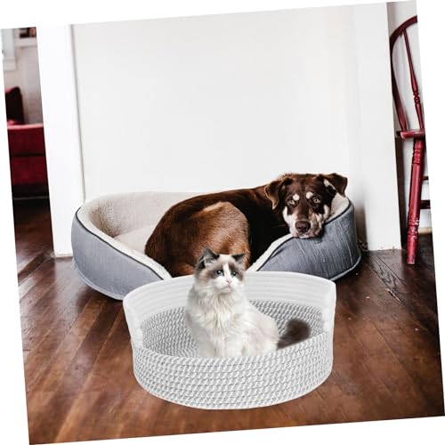 GANAZONO Ninho De Gato De Rattan Com Fio De Algodão Ninho De Dormir Para Animais De Estimação Ninho