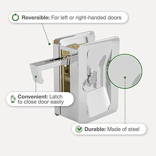 Image of Richelieu | Onward Privacy Lock Pocket Door Pull, Rectangular, Chrome