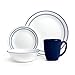 CORELLE - Juego de vajilla de 16 Piezas, de Vidrio Vitrelle Resistente a Las roturas y Las desportilladuras, Modelo Classic Cafe, Servicio para 4 Personas, Color Azul