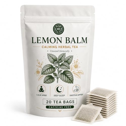 Lemon Balm 20 Tea Bags Supports Deep Relaxation Helps Maintain Natural Sleep & Rich in Essential Oils for Digestive Wellness | 100% Pure Raw & Wild-Harvested