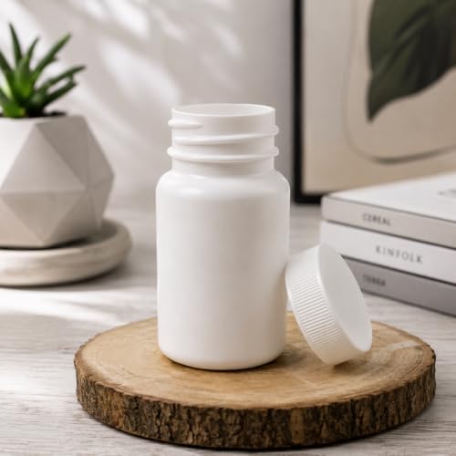 Image of Patco - 30ml White HDPE Empty Bottle For Capsules & Tablets IBM with Screw Cap and Coated Wad - Pack of 100