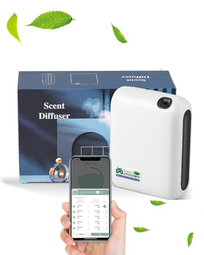 Mxmoonant Difusor de Aceite Esencial sin Aguacon con Niebla Fría, Que Cubre 60-100㎡, Botella de Aceite de 200ml, de Pared, App Control&Timer, para Habitación Grande, Hotelaria, Restaurante