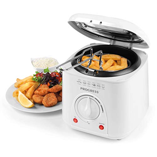 PROGRESS EK2969P Compact Deep Fat Fryer With Removable Cooking Basket, 1 L, 950