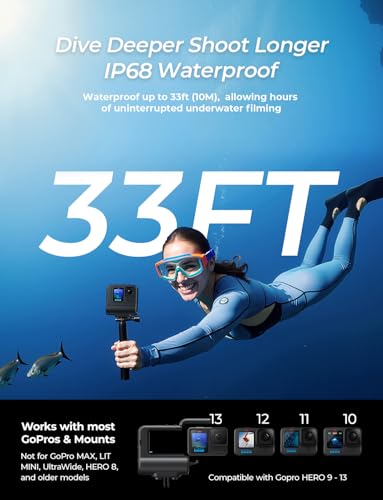 Image of Re-Fuel 9 Hour Action Pack Extended Battery for GoPro Hero 13 12 11 10 9 Black, Waterproof 33ft Dustproof Rechargeable Power Bank (6 Hours 4K Recording) Pass Through Power, All Weather Backup Battery