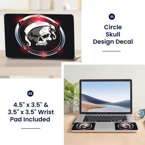 Image of LSS Laptop 15 15.6 Skin Cover with Colorful Circle Skull Pattern for HP Dell Lenovo Apple Asus Acer Compaq - Fits 13.3 inch 14 inch 15.6 inch 16 inch (2 Wrist Pads Free)