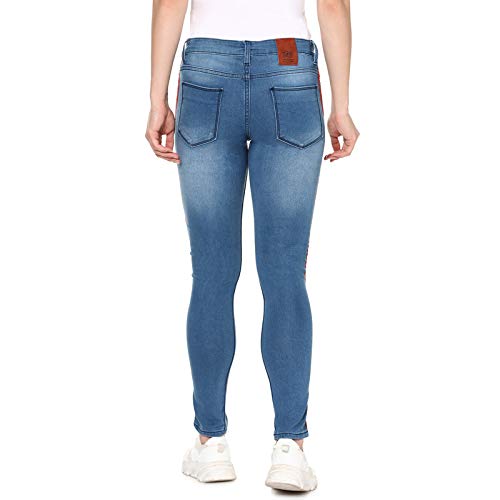 Image of PINACOLADA Super Skinny Side Striped Women Dark Blue Denim Jeans