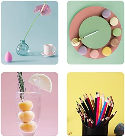 Selens PVC Backdrop Photography Background Vinyl Food 150x100cm Photo Studio Kit 4 Color for Product Props Flat Lay Portrait Tabletop Shooting Vlog Video - Green/Grey Blue/Pink/Yellow