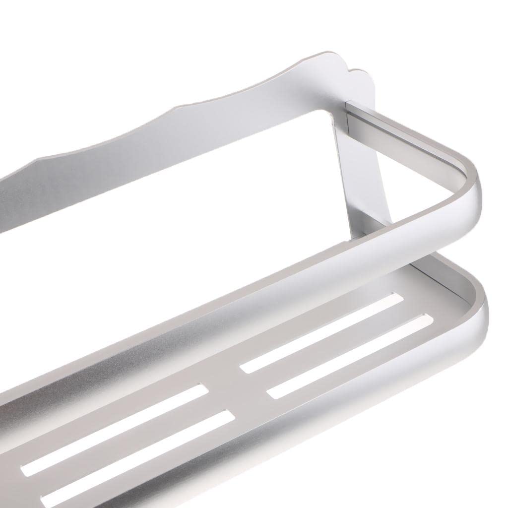 LOOM TREE Wall Mounted Bathroom Shelf Adhesive Storage Rack Siliver-Double Roll-50cm