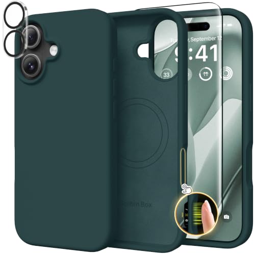 Image of GolbinBox Magnetic for iPhone 17 Case, Silicone Cover, Olive Green
