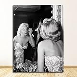 Célèbre film actrice maquillage Marilyn Sexy Monroe noir blanc célébrité Photo toile peinture mur Art affiche salon bureau Studio décor à la maison