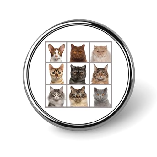 バッジ 円形 徽章 かわいい ネコ 猫 缶バッジ 胸章 ピンバッチ ボタンブローチ 25mm おしゃれ ネクタイピン コレクション バッグ飾 帽子 胸飾り かばん掛け 工芸品 取付簡単 男女兼用 プレゼント