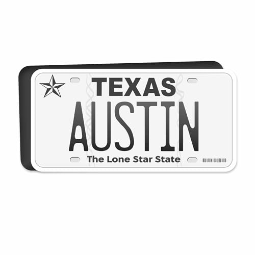 Imán Flexible de Placa Texas Austin 4 x 2 Pulgadas