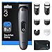 Produktbild Braun All-in-One Trimmer-Set 3, 8-in-1 Multigroom, Haarschneidemaschine für Gesicht, Kopf und Körper, Barttrimmer, 50 Min Akku, 14 Längen (321 mm), Wasserdicht, AIO3540, Grau