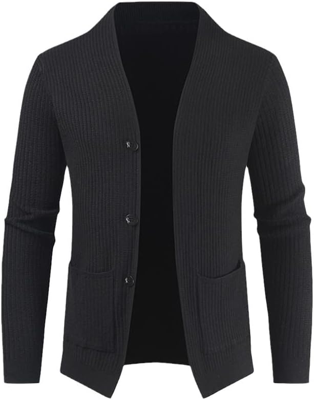 Autumn Winter Men's Cardigan Single-Breasted Fashion Knit Plus Size Sweater