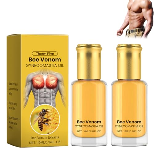 XPEX 2Pcs Aceite De Ginecomastia Veneno Abeja - Cuidado La Seno Nutritivo Referencia,Aceite Apriete Del Pecho Adecuado Para Masaje Corporal Firmeza De La Piel Balance