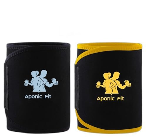 APONIC FIT Tummy Workout Belt/Shape wear/Exercise Hot Slimming Belt Women, Men, Unisex Shapewear Unisex Black Color Sweat Belt Pack of 2 Black and Yellow (B0D7ZMNJQC) Amazon Price History, Amazon Price Tracker