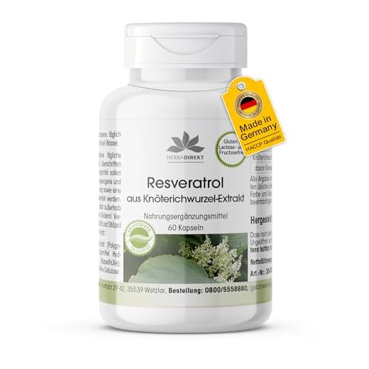 Resveratrol 500mg - Hochdosiert - Knöterich-Extrakt - 60 Kapseln