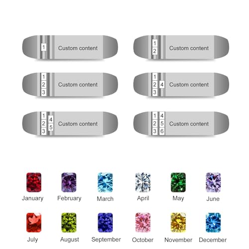 Personalized Mens Engraved Name Rings for Dad 1-8 Birthstone Custom Father Ring Family Ring Fathers Day Jewelry Gift for Husband Grandpa Birthday Christmas Anniversary4