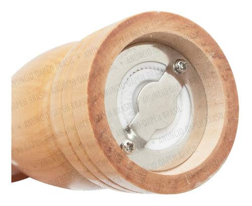 Kit 2 Moedores Em Madeira P/Sal E Pimenta Manual - 15 cm