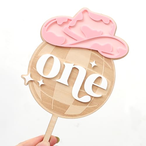 Disco Cowgirl 1st Birthday Cake Topper - Rodeo Girl Birthday Decor, Cowgirl First Birthday Decoratio
