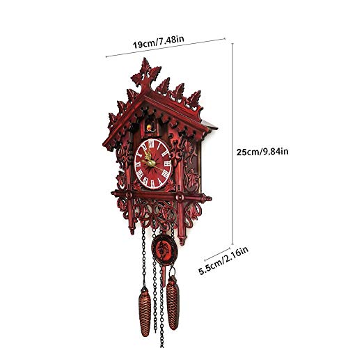 image for cheerfullus 10 inch Wood Wall Cuckoo Clocks,Vintage Wooden Cuckoo Cloc