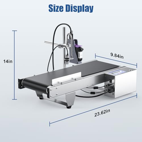 Image of JS350 Automatic Inkjet Coding Machine with Mini Conveyor Belt | 2-12.7mm Industrial Online Inkjet Printer for Expiry Dates, Batch Numbers, Barcodes, QR Codes, Logos & Labels etc.