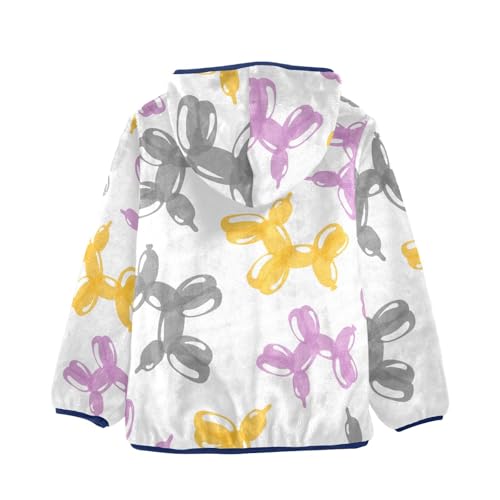 Balloon Dogs Girls Fleece Jacket Girls Fall Jacket Girls Zip Up Hoodie Girls Sherpa Jacket 2-10T2