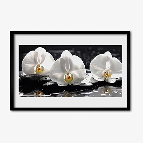 Affiche orchidée blanche 60x40 cm pour illuminer un mur sombre de salon