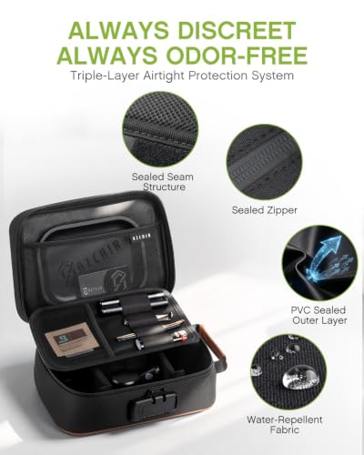 Image of OZCHIN Smell Proof Bag with Combination Lock File Organizer Case Container Medicine Odorless Storage Lock Box Great Gift for Friend