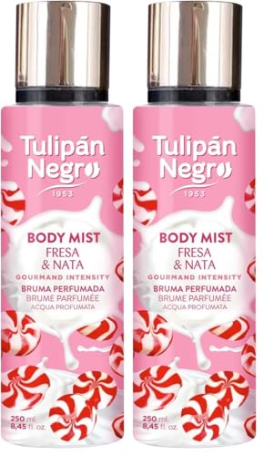 TULIPÁN NEGRO, BODY MIST FRESA Y NATA 250ML (Paquete de 2)