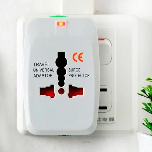 Kit 2 Adaptadores de Tomada Universal de Viagem Internacional Americano Europa Asia Compatível com m