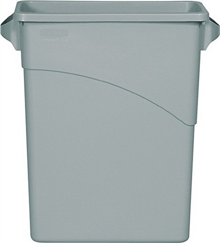 Slim Jim 15.88-Gal. Rectangle Waste Container with Handle Color: Light Gray
