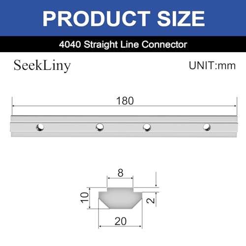 Image of 24pcs 4040 Extrusion Straight Connector Joining Plate Corner Bracket 4040 Hardware T-Slot Accessories V-Slot with Screws for 4040 Aluminum Profile 3D Printer Frame Spare Parts Silver