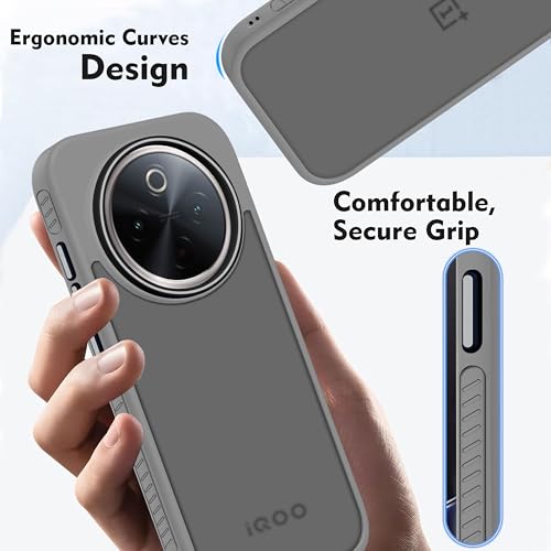 Image of V-TAN Back Cover for IQOO Z10 Compatible Case, Matte Finish Transparent Case, TPU, Camera Protective Shockproof Cover (Grey)
