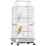 IDEAL PARA DIVERSAS AVES: Construida con materiales duraderos y barras espaciadas a 1,8 cm, este jaulón para pájaros es ideal para aves de tamaño pequeño y mediano, como cockatiels (ninfas), proporcionando un ambiente seguro y confortable