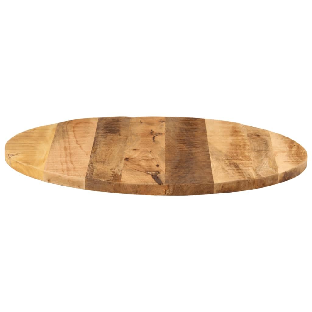 vidaXL Tischplatte, Holzplatte für Tisch Esstisch Couchtisch, Ersatztischplatte Rund, Massivholzplatte, Ø 70x3,8cm Raues Massives Mangoholz
