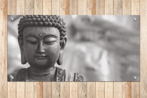 Cryptonite Acrylic Glass Modern Wall Art, Buddha Statue - Religion Series - Interior Design - Acrylic Wall Art - Picture Photo Printing Artwork - Multiple Size Options (Wide 12"X 8" Height) #TOP3