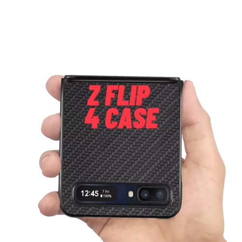 Ellular Galaxy Z Flip 4 Case, (10Ft Military Grade Shockproof Protection) Zflip4 Case, Samsung Z Flip 4 Case Carbon Fiber Case For Galaxy Z Flip 4 Black #TOP1
