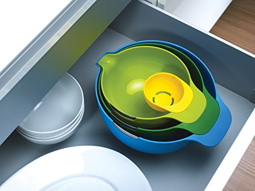 Conjunto de tigela de mistura compacta de ninho da Joseph Joseph 40015, separador de ovos, para serv