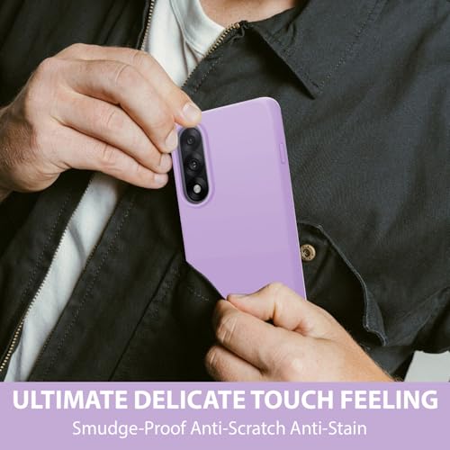 Image of LIRAMARK Liquid Silicone Soft Back Cover Case for OnePlus Nord 5 5G| Soft Micro-Fibre Lining Inside | Camera Protection Bump (Lavender)