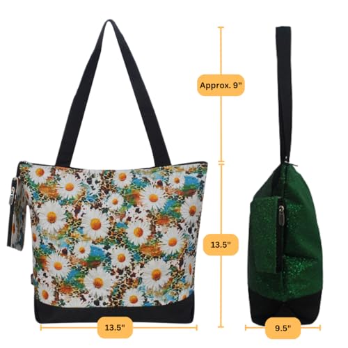 Image of NGIL Medium Top Zipper Closure Canvas Tote Bag with Attached Matching Coin Purse For Moms and Nurses