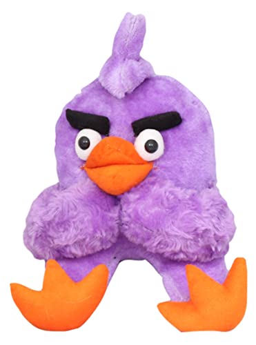 Image of Tickles Standing Angry Bird Cartoon Character Soft Stuffed Plush Toy for Kids Birthday Gifts (Color: Purple Size: 30 cm)